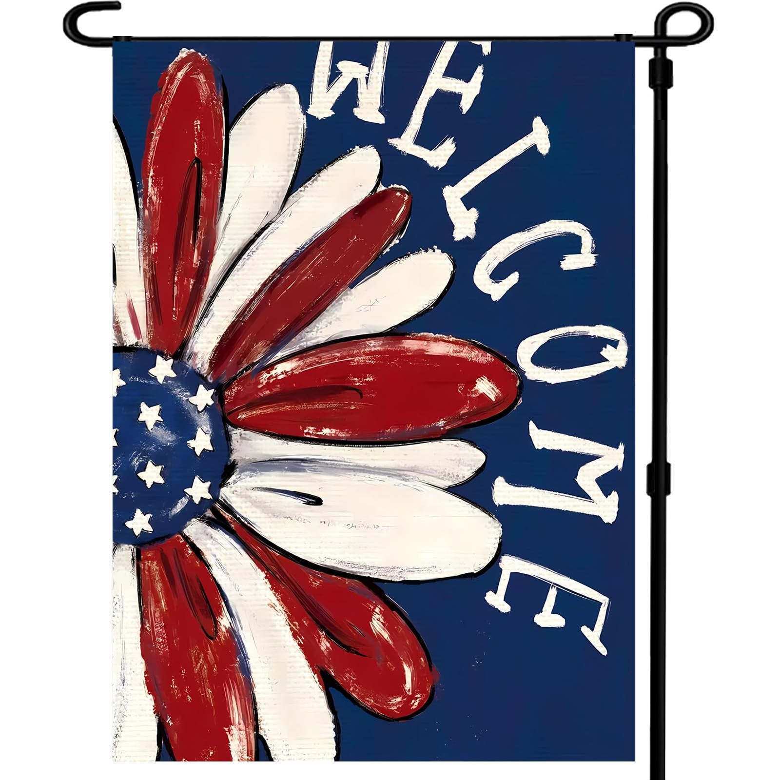 Patriotic 4th of July Garden Flag 12×18 Inch Red White Blue Yard Decor