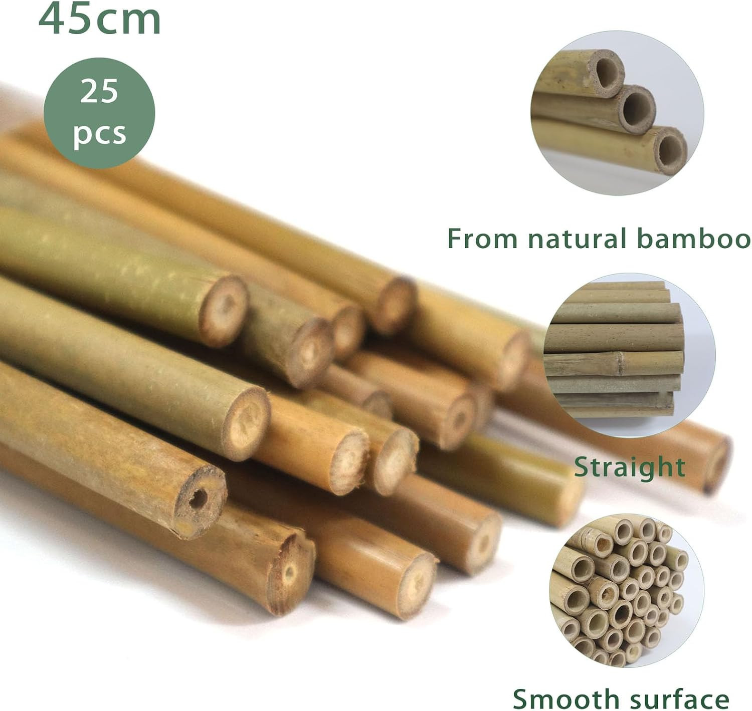 Natural Bamboo Stakes – Heavy-Duty Weather-Resistant Garden Stakes