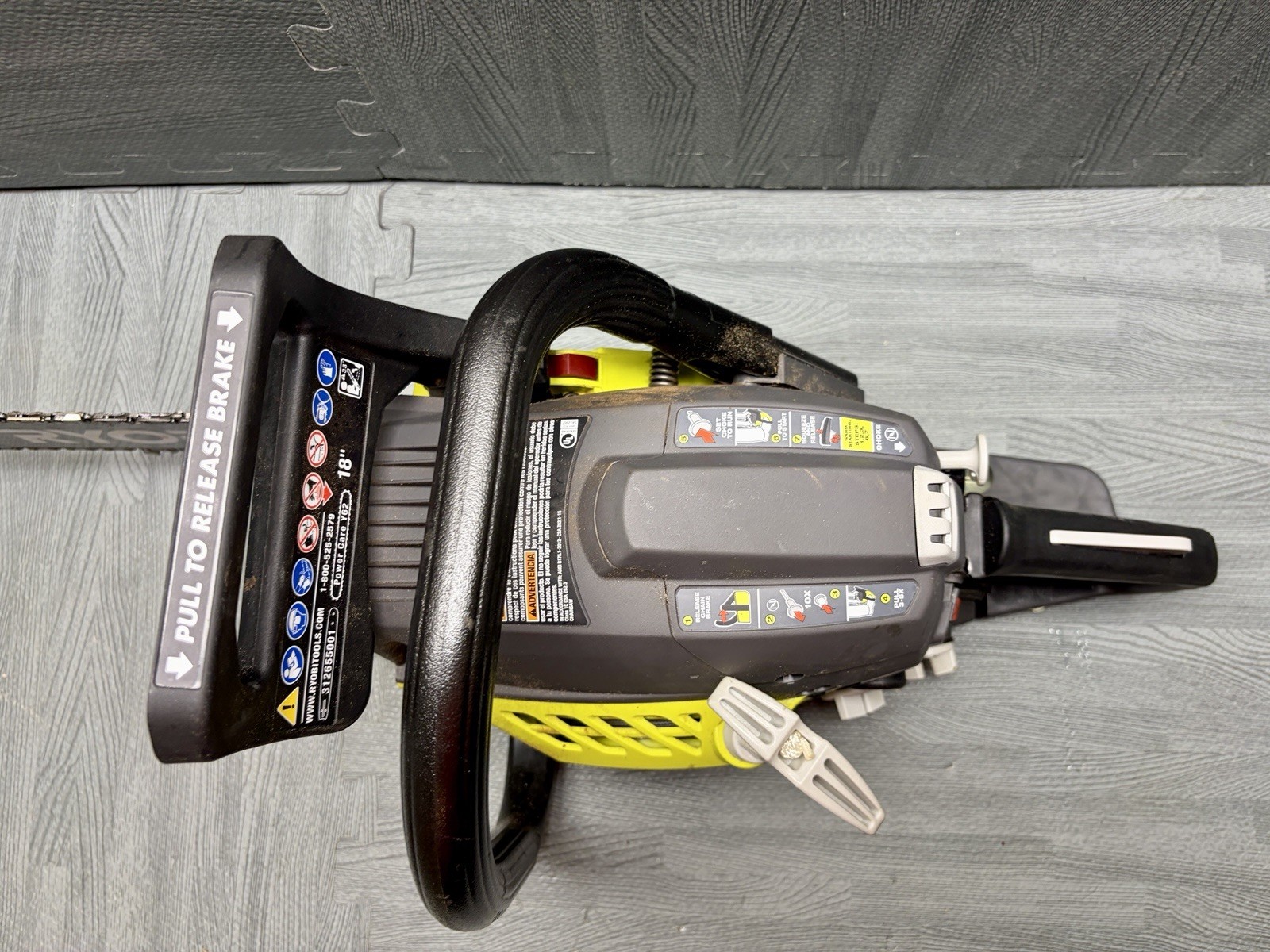 RYOBI 18in Gasoline Chainsaw USED 38CC 2-Cycle Gas Chainsaw With Storage Case