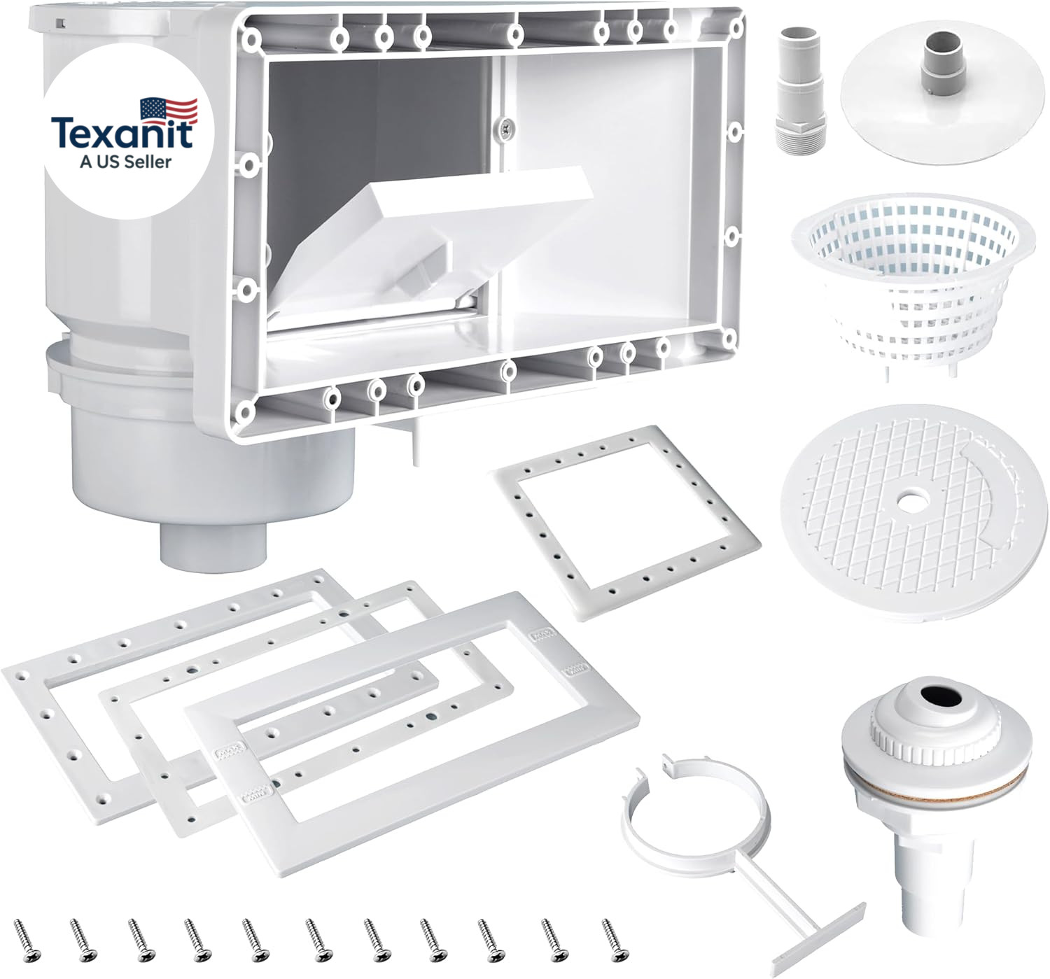 Complete-Set SP1091WM Thru-Wall Skimmer Kit Compatible with Hayward Above-Ground