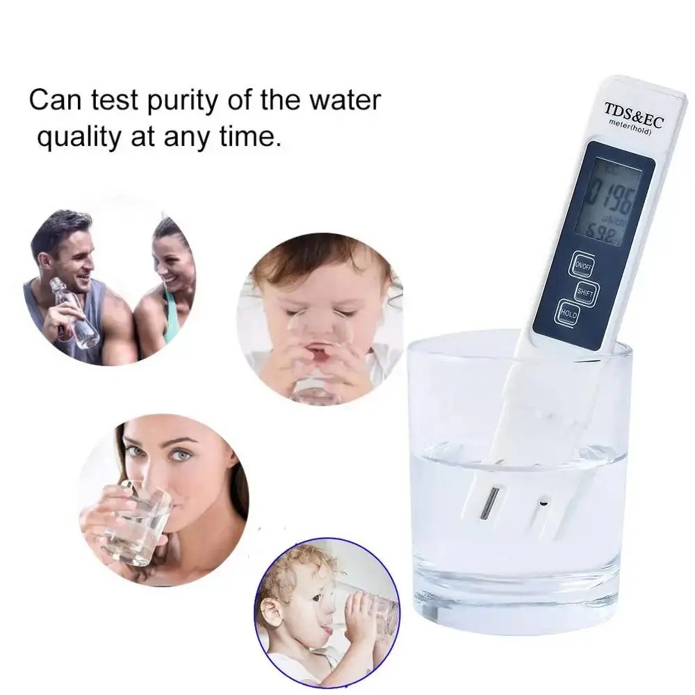 Digital TDS EC Water Tester 0-9990ppm LCD Meter PPM Temp Purity Pen