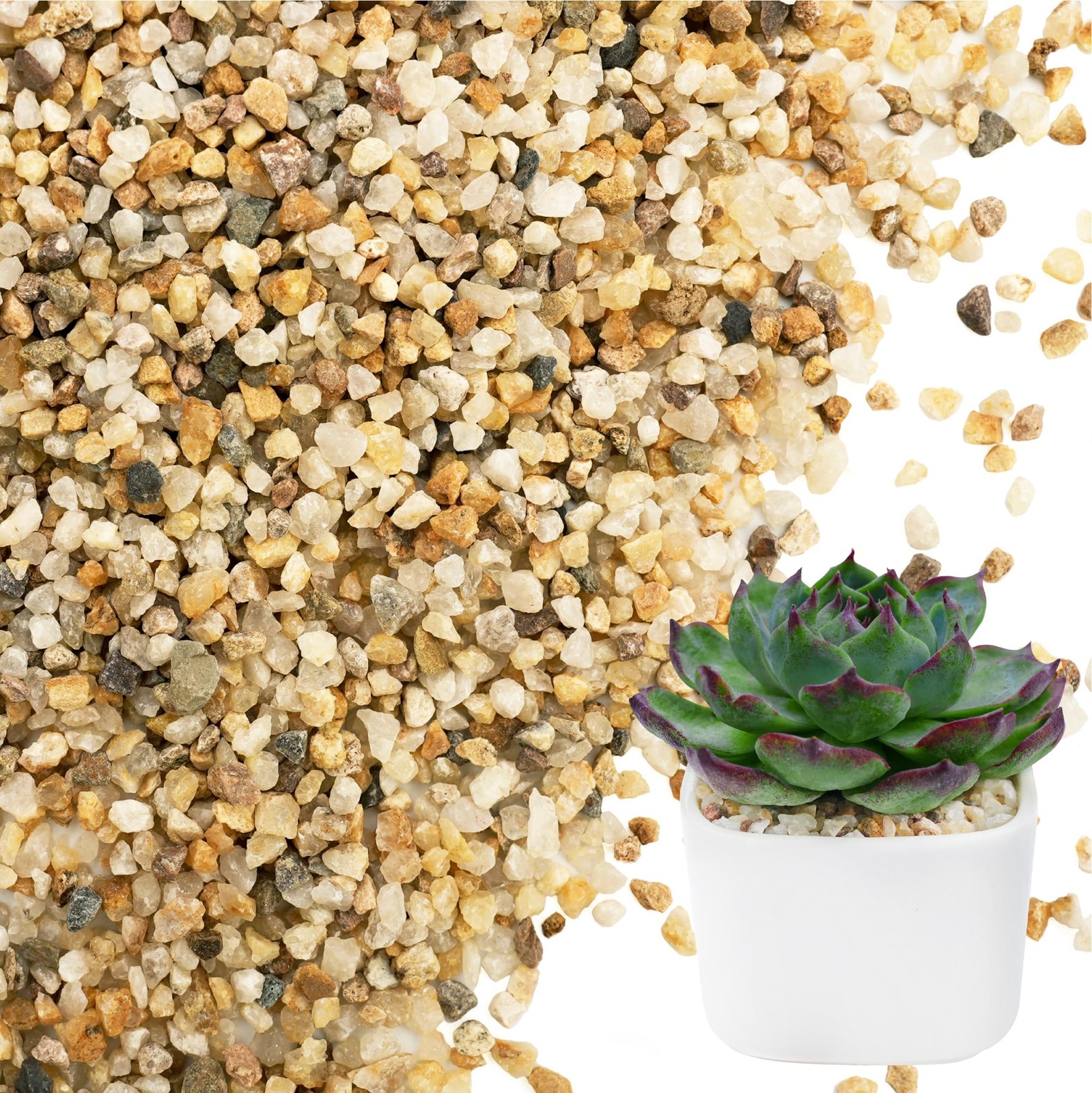 NUPICK 3-5mm Coarse Sand for Plants, 3lb Horticultural 3-5mm, Beige