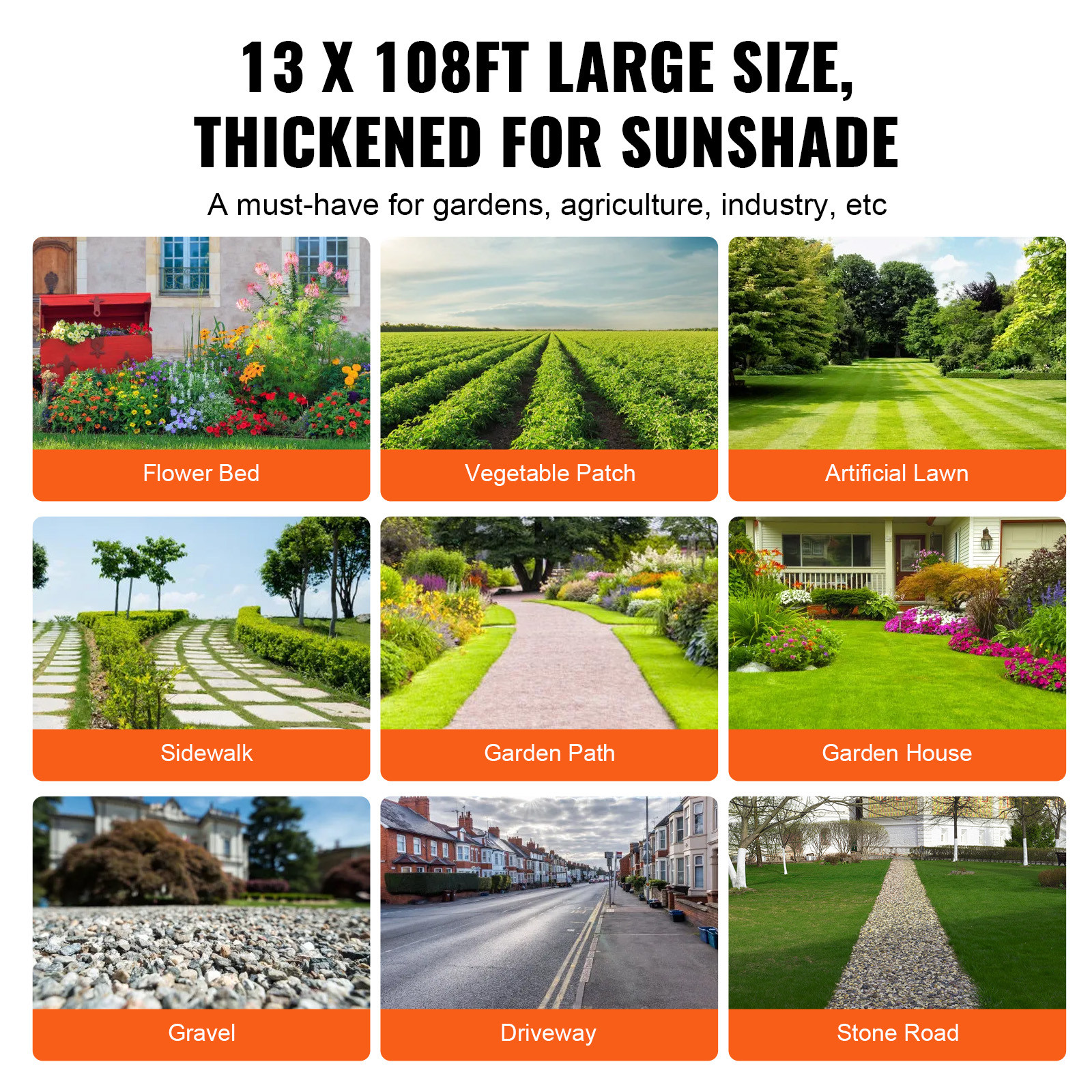 Weed Barrier Landscape Fabric 13*108FT 5OZ Geotextile Weed Control Mat