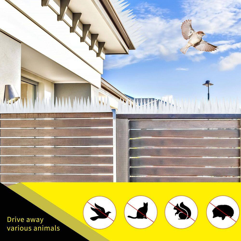 13.2 In. 22 Ft. 1.8 In. Outdoor Bird Spikes Deterrent Device for Pigeon Squirrel