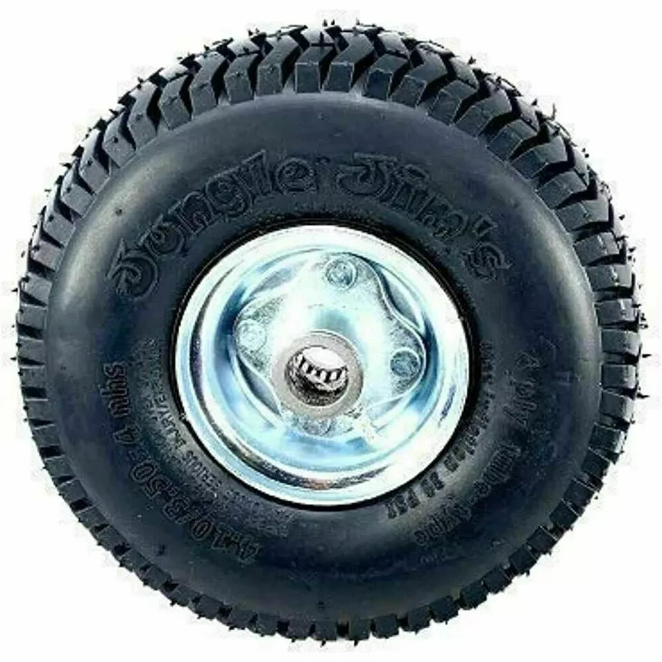 4.10 x 3.50-4 Wheel Assembly for Jungle Jim Sulky Attachment Mower Garden Wagons