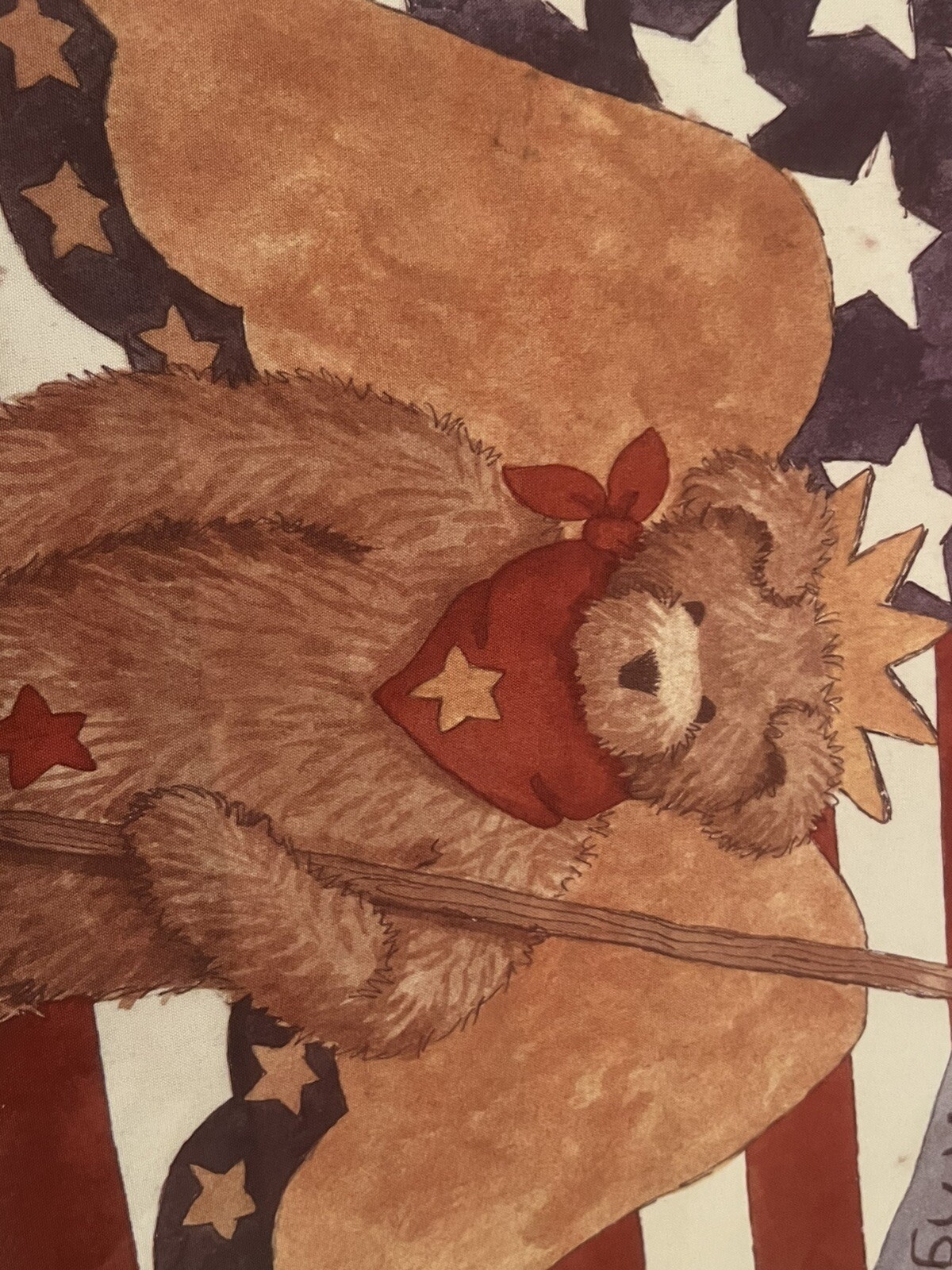VTG flag decor Toland LIBERTY BEAR TEDDY 24” x 35” JULY 4TH fourth DECOR KOGUT