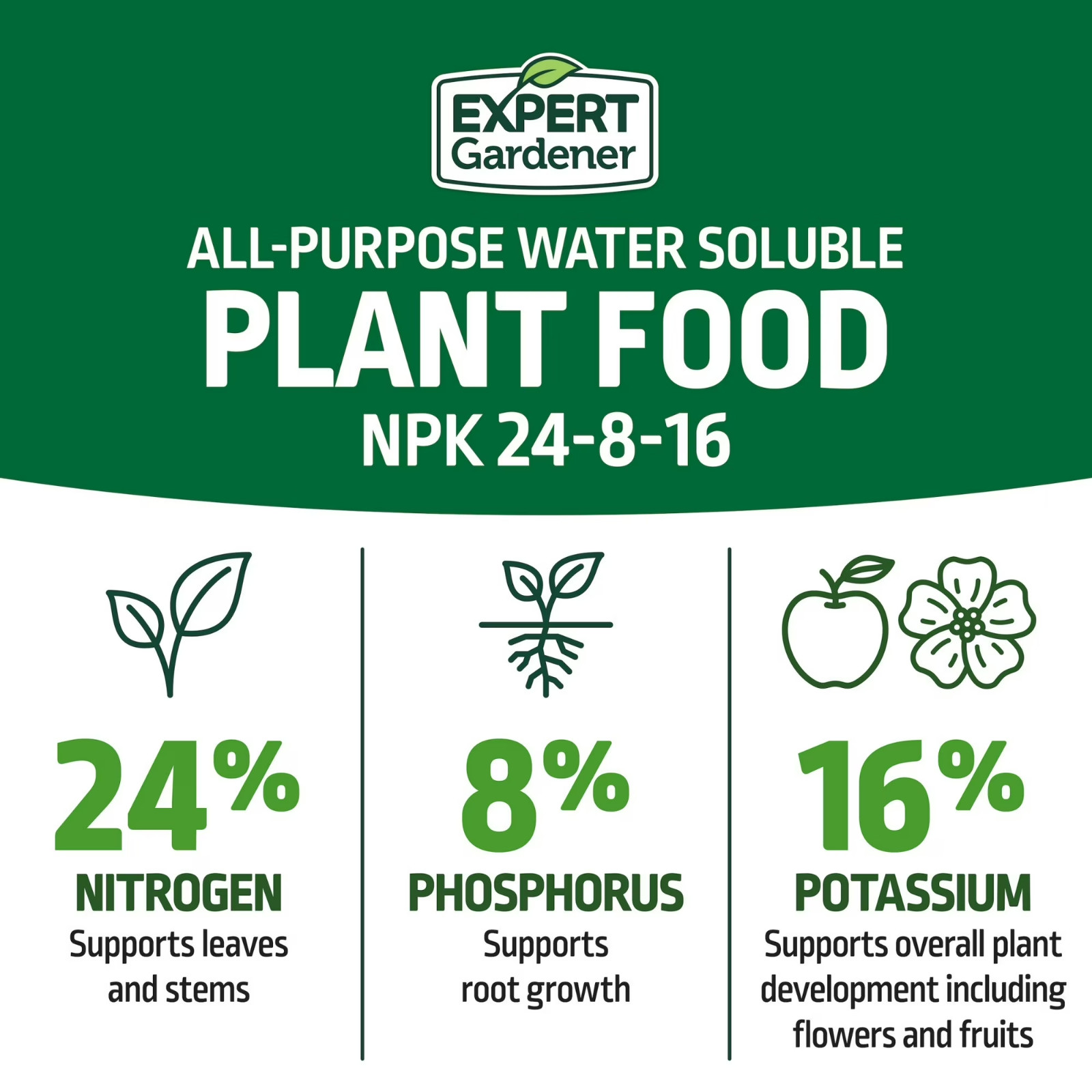 All-Purpose Water Soluble Plant Food, 24-8-16 5 Pounds