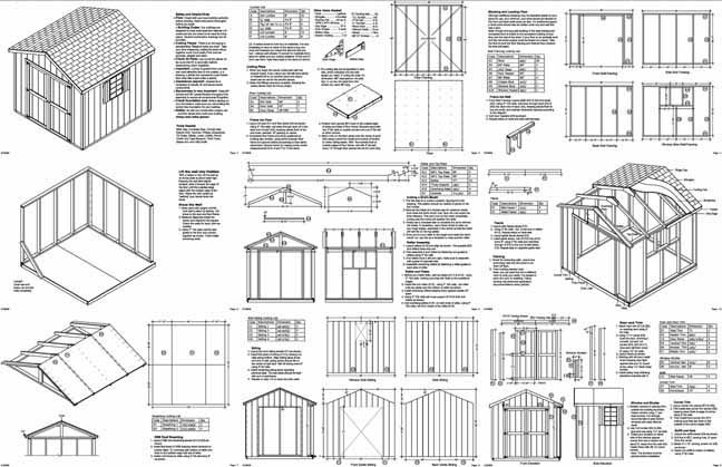 8 x 8 Yard Storage Structures Gable Roof Style Shed Plans #20808