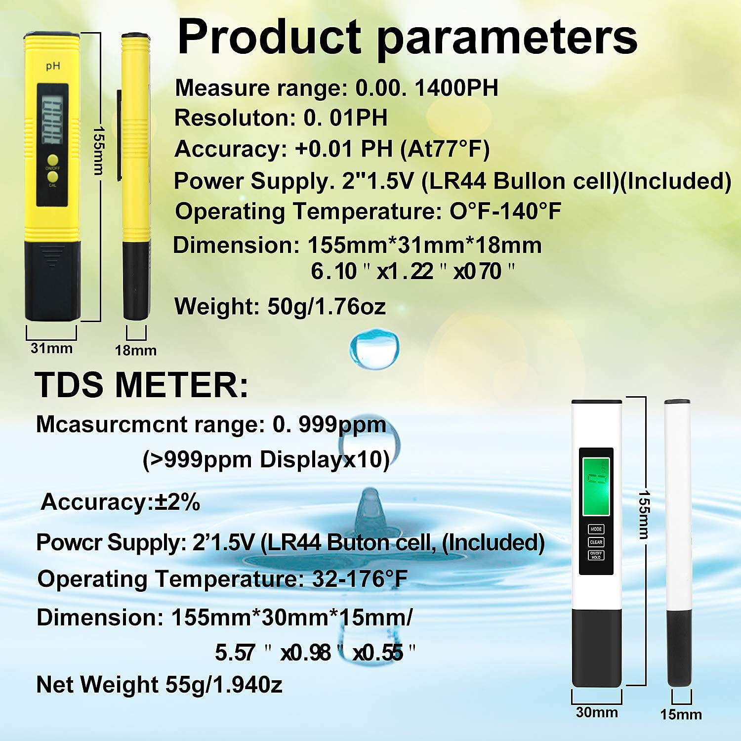 Digital pH Meter PPM,TDS&EC Water Quality Tester,±0.01pH for Home Lab WHOLE SALE