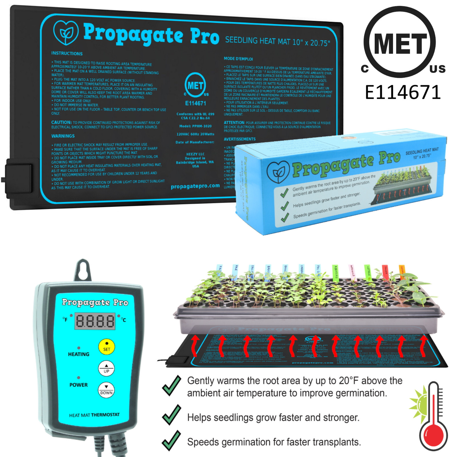 110/120V Heating Mat Seed Plants Starter Station 1-4 tray Multi Size 4FT 4 Foot