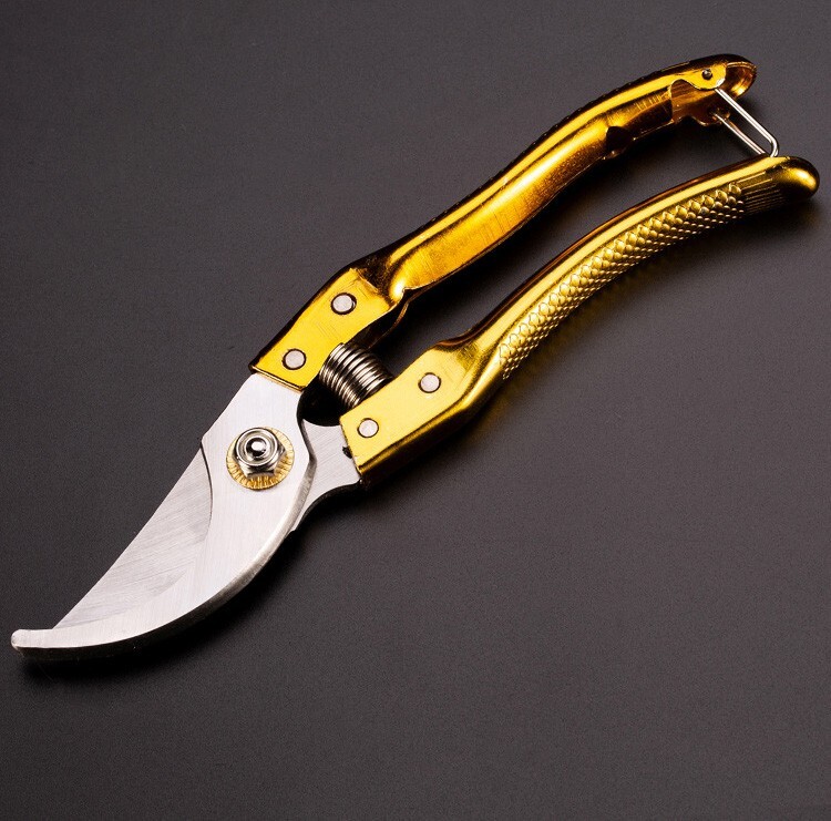 High Carbon Steel Golden Handle Garden Pruning Scissors