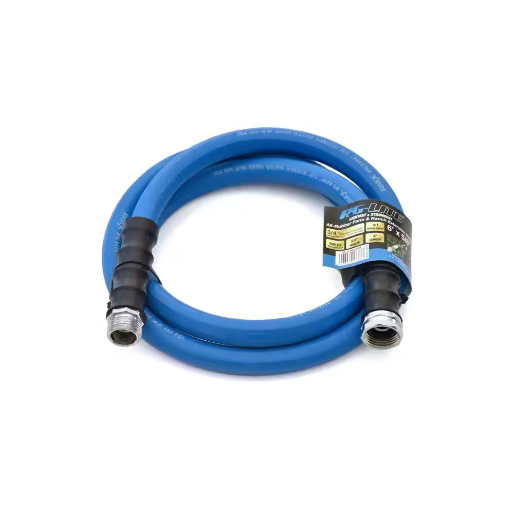 5/8 in. x 6 ft. Heavy Duty Rubber Water Hose