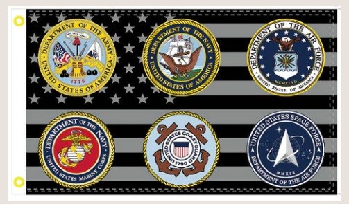 We Support Our Troops 6 Military Branches 100D 3×5 3’x5′ Woven Poly Nylon Flag