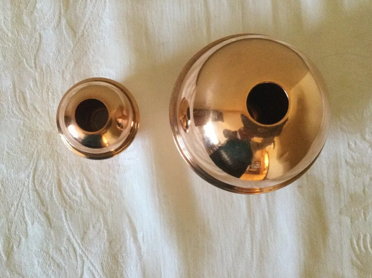 SET OF 2 POLISHED COPPER BALLS FOR A WEATHERVANE – 4″ AND 2 1/4″