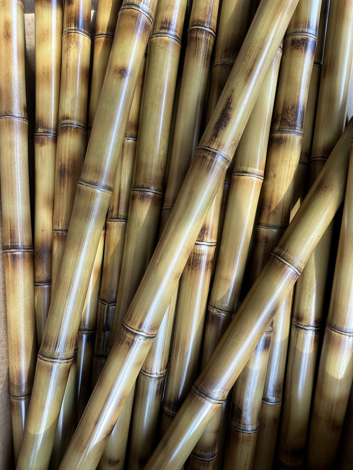 Flame Cured bamboo poles 2” Diameter Indoor Outdoor Materials 1 ft to 8 ft