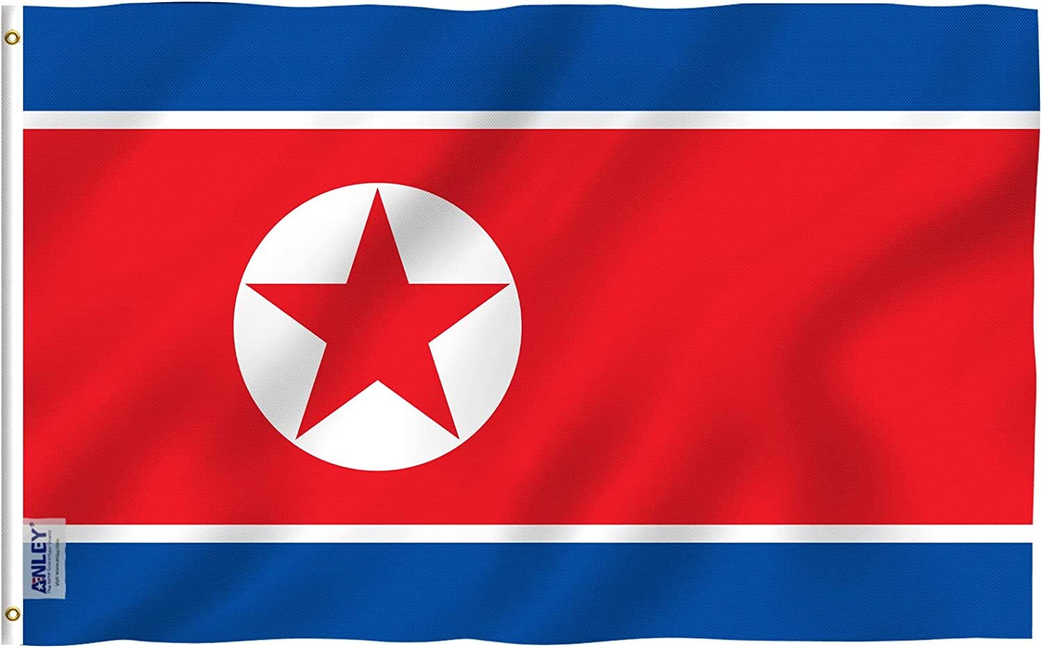 Anley Fly Breeze 3×5 Foot North Korea Flag- Canvas Header and Double Stitched