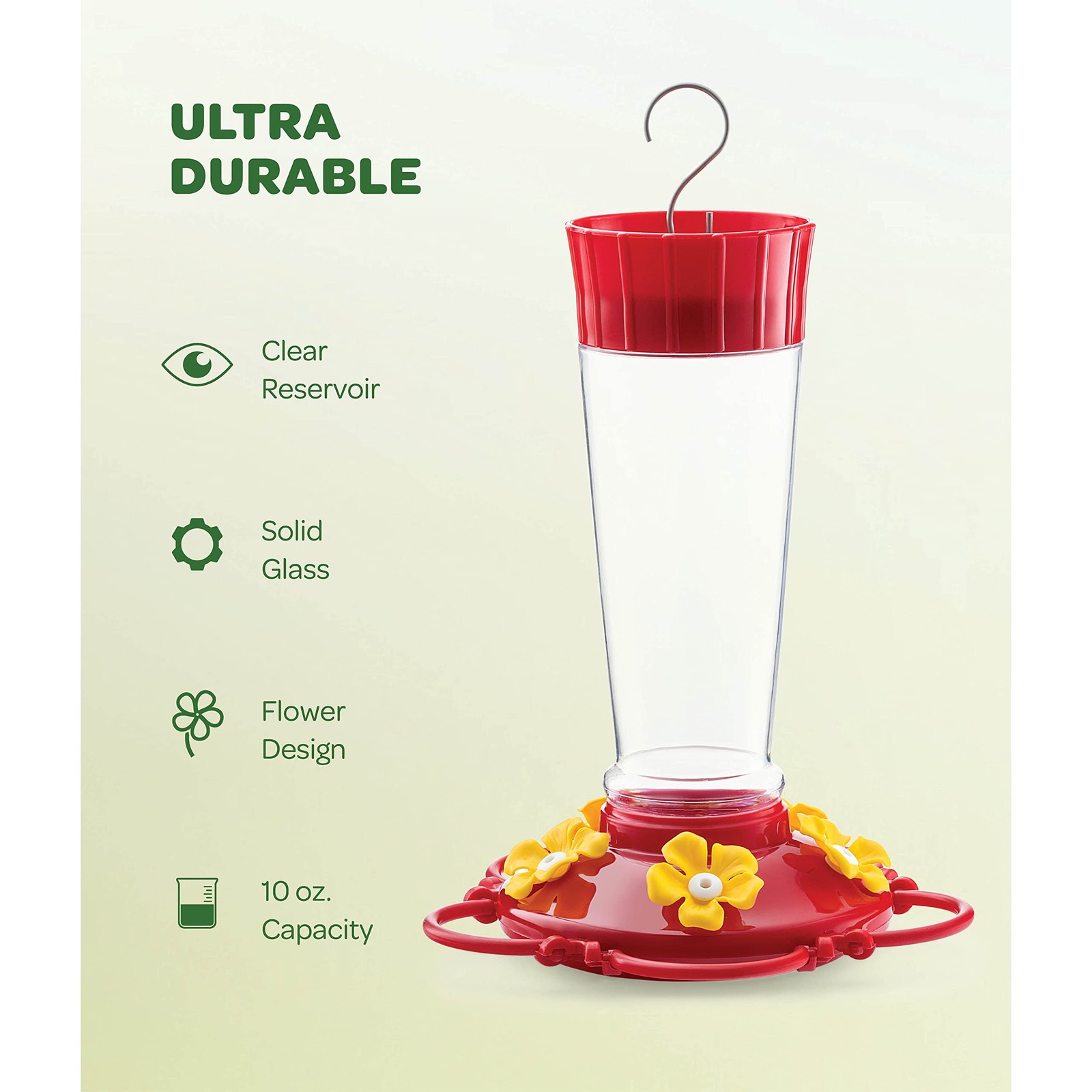 Hummingbird Feeder 10 oz [Set of 2] Plastic 10 – 2 Pack, 10 Oz-2 Pack