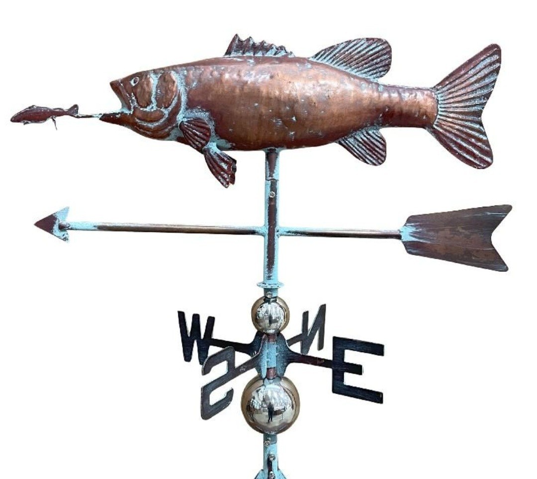 NEW Handcrafted Brass with Lure Weathervane Metal Copper Patina Finish