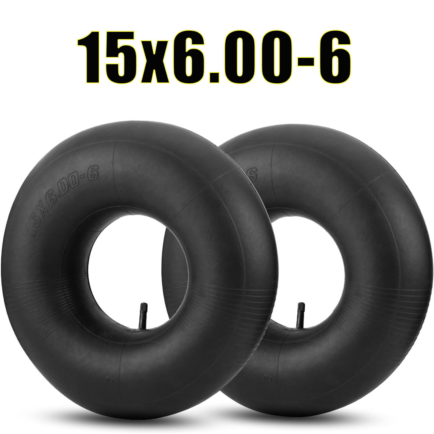 Pair of 15×6.00-6 Lawn Mower Tire Inner Tubes 15X6-6, 15X6x6, 15/6×6 TR13 Valve