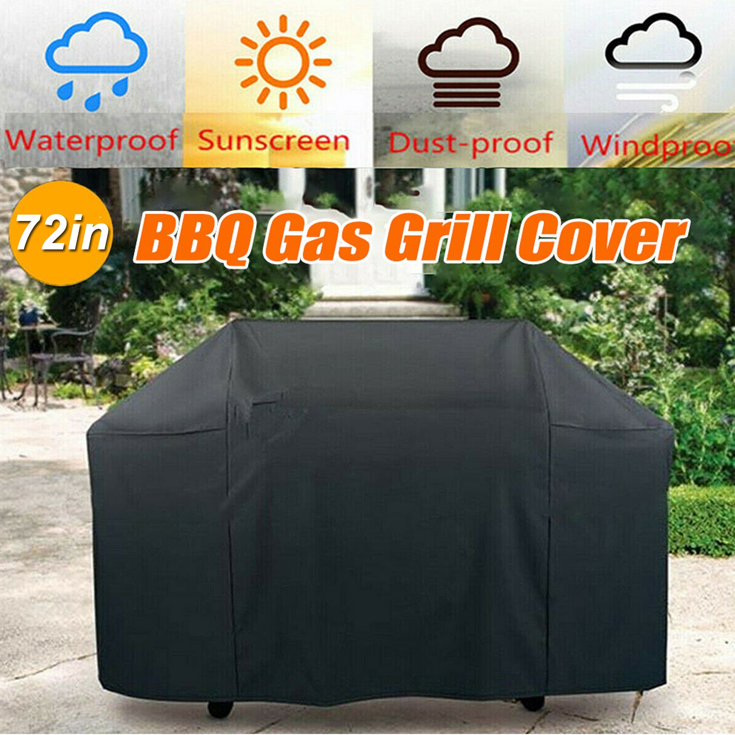 72 Inch BBQ Gas Grill Cover Barbecue Waterproof Outdoor Heavy Duty UV Protection