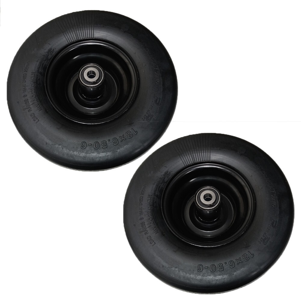 (2) 13X6.5-6 NO FLAT SOLID RUBBER WHEELS FOR WRIGHT 72460033