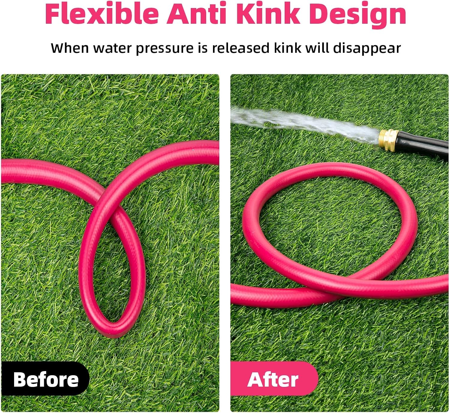 Garden Hose 5/8 in x 10 ft, Heavy Duty Durable Anti Kink Flexible Garden Water