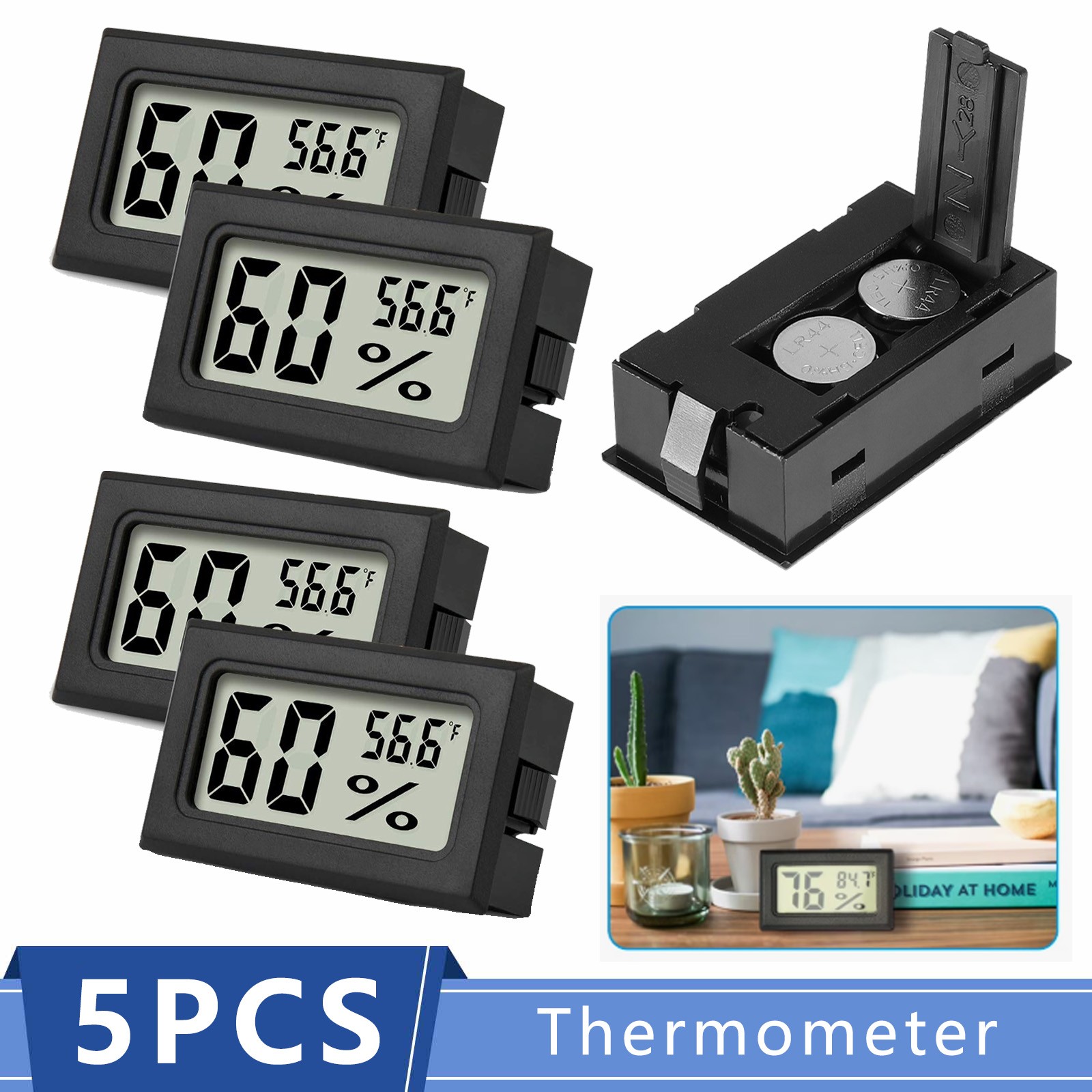 5 Pack Humidity Meter Mini Digital Indoor Thermometer Hygrometer Temperature Lot