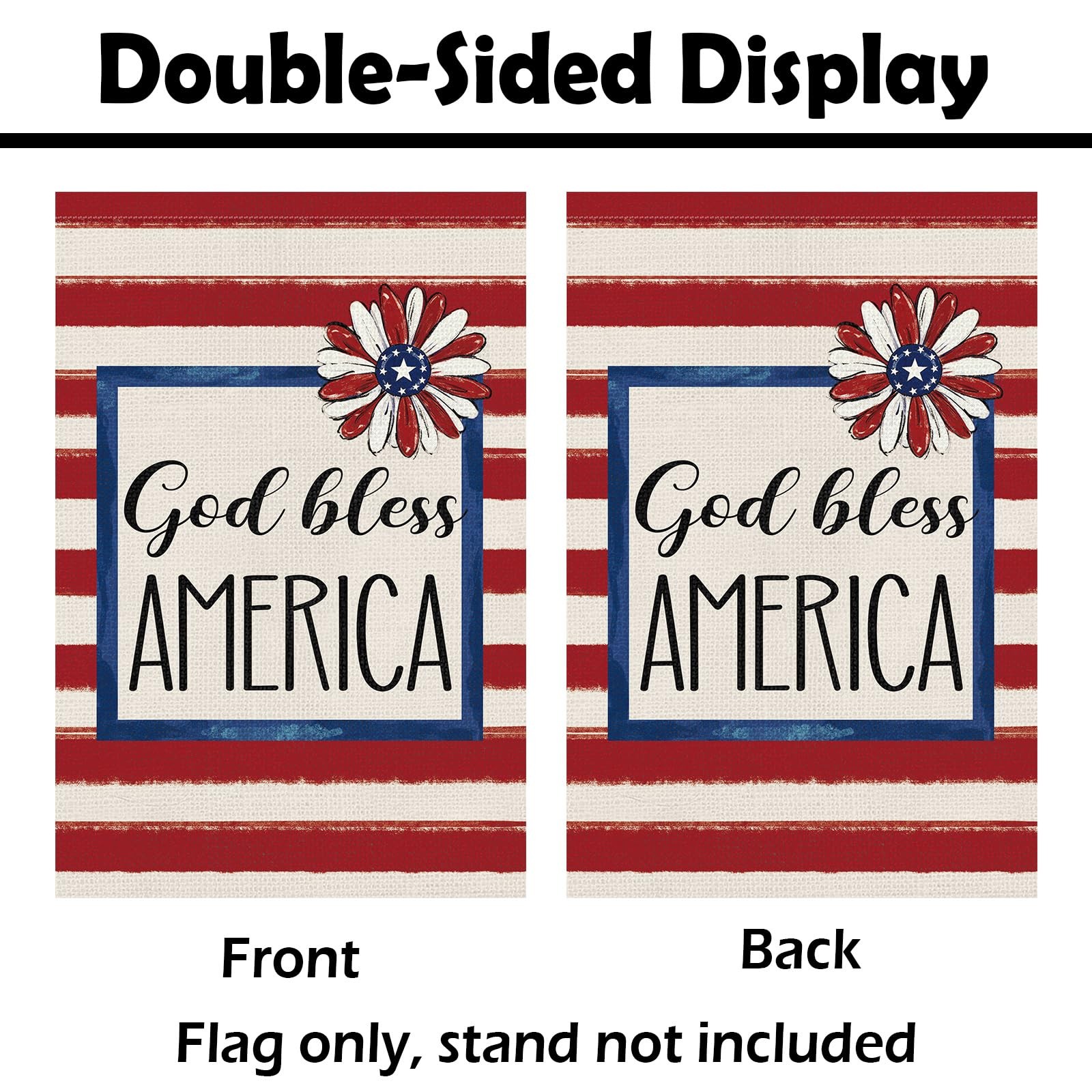 God Bless America Garden Flag 12×18 Inch Double Sided 4th of July Patriotic Gar.