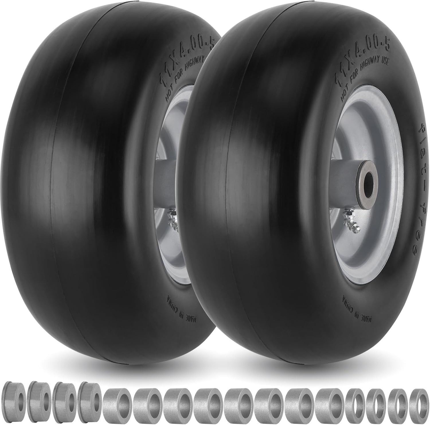 11×4.00-5 Lawn Mower Tires Flat Free for Zero Turn Mowers Front Tires