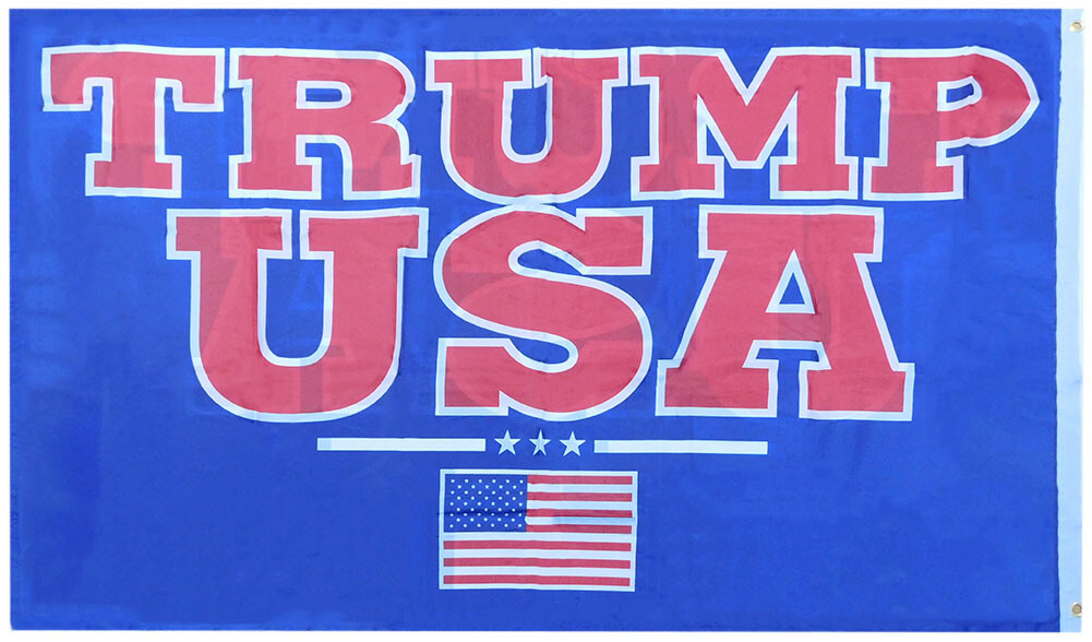 3×5 Trump 2024 USA (USA Flag) Blue 3’x5′ Double Sided Woven Poly Nylon Flag
