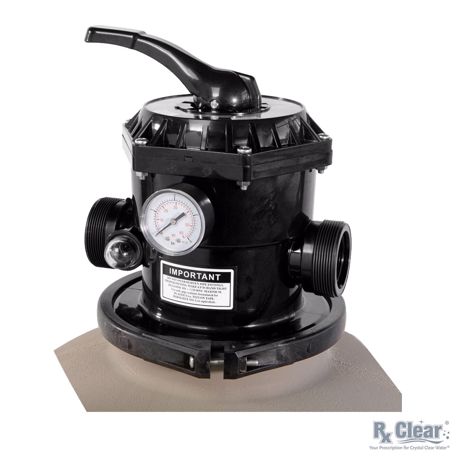 Rx Clear Radiant 24″ Inch In-Ground Swimming Pool Sand Filter w/ 6-Way Valve